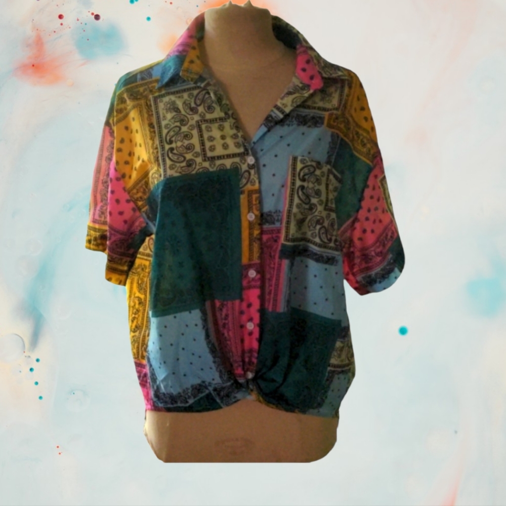 A CIDER Brand, Bandana Button down shirt